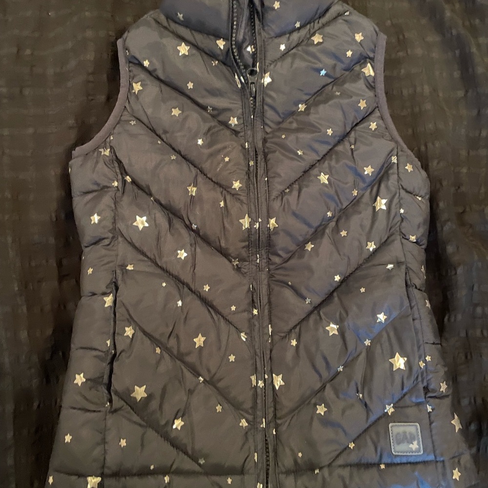 Navy with silver star puffer vest
